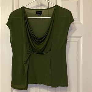 Deletta Army Green  Scoop neck Blouse Top sz Small